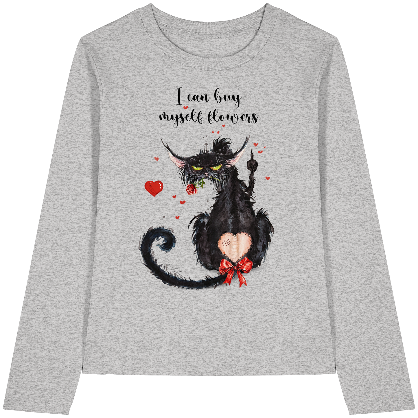 Feministische Valentins - F**U-Cat  - Womens Organic Longsleeve T-Shirt