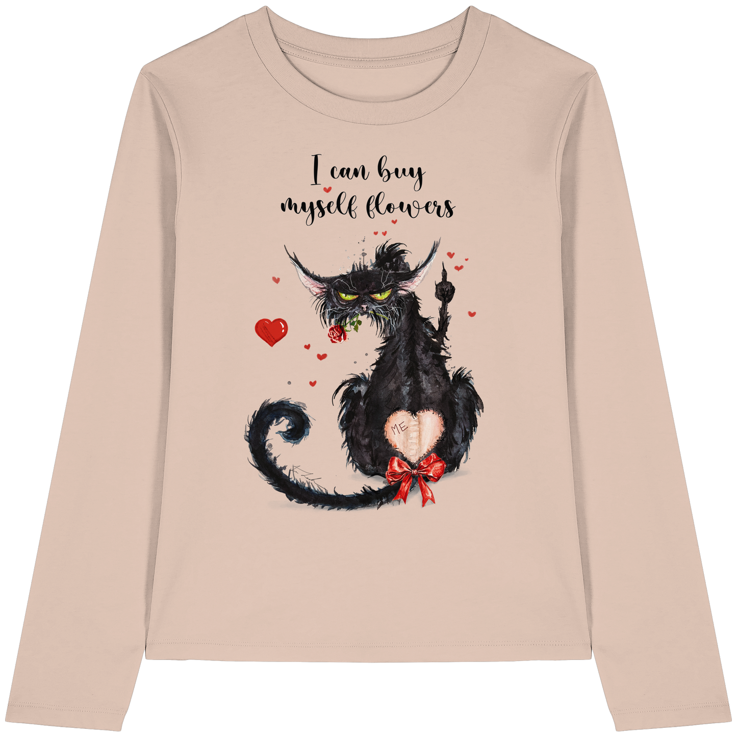 Feministische Valentins - F**U-Cat  - Womens Organic Longsleeve T-Shirt