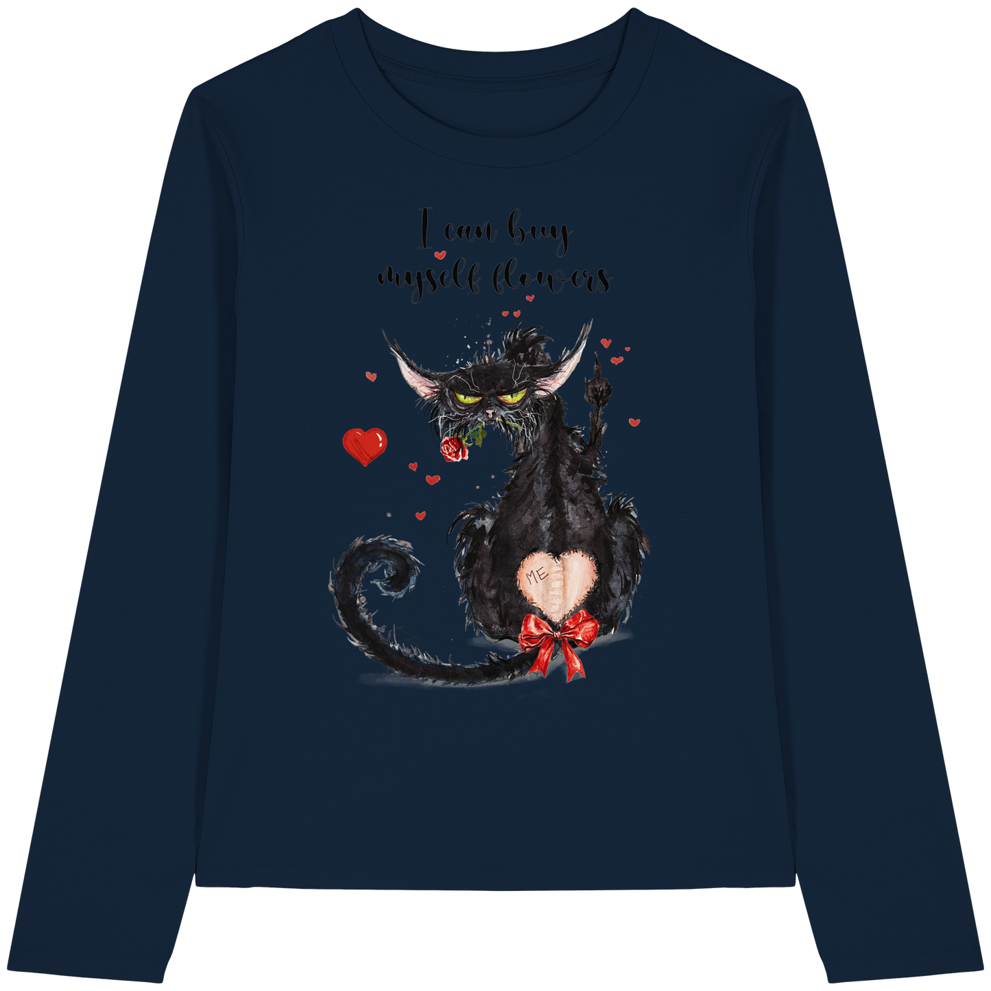 Feministische Valentins - F**U-Cat  - Womens Organic Longsleeve T-Shirt