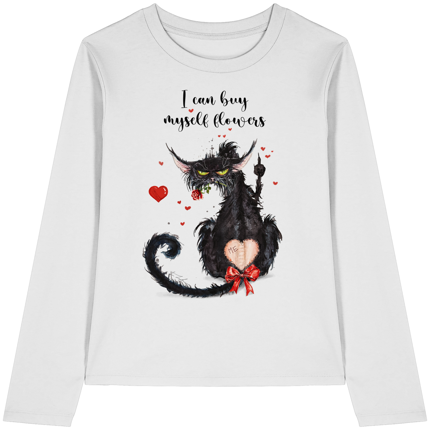 Feministische Valentins - F**U-Cat  - Womens Organic Longsleeve T-Shirt