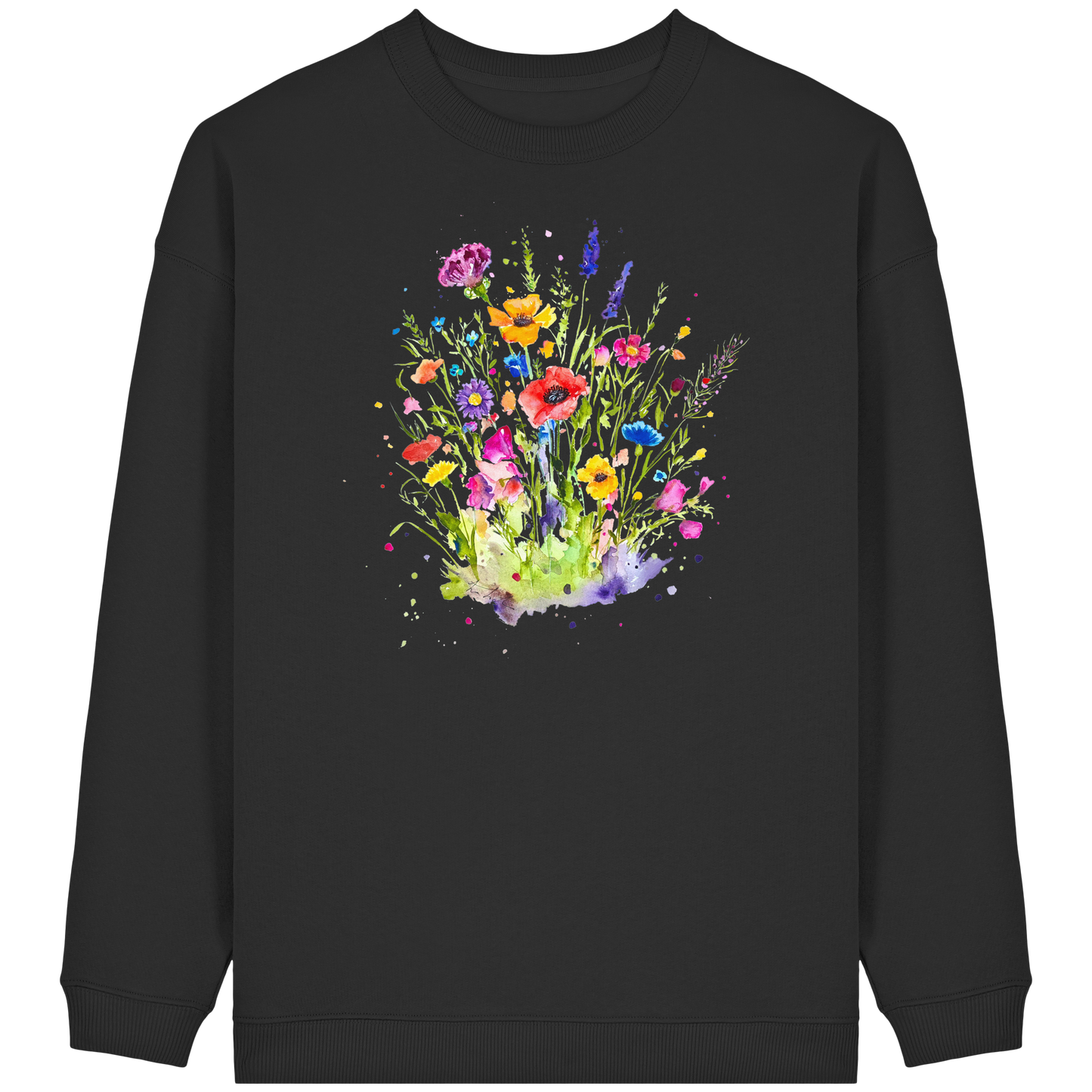 Wildblumen in Aquarell - Womens Organic Oversized Sweatshirt