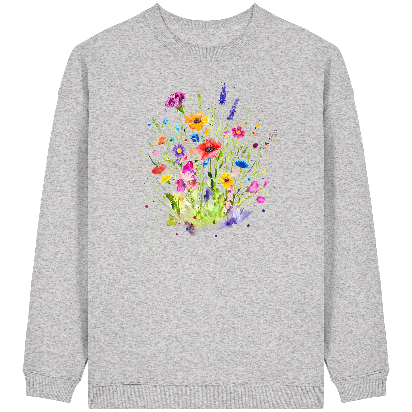 Wildblumen in Aquarell - Womens Organic Oversized Sweatshirt