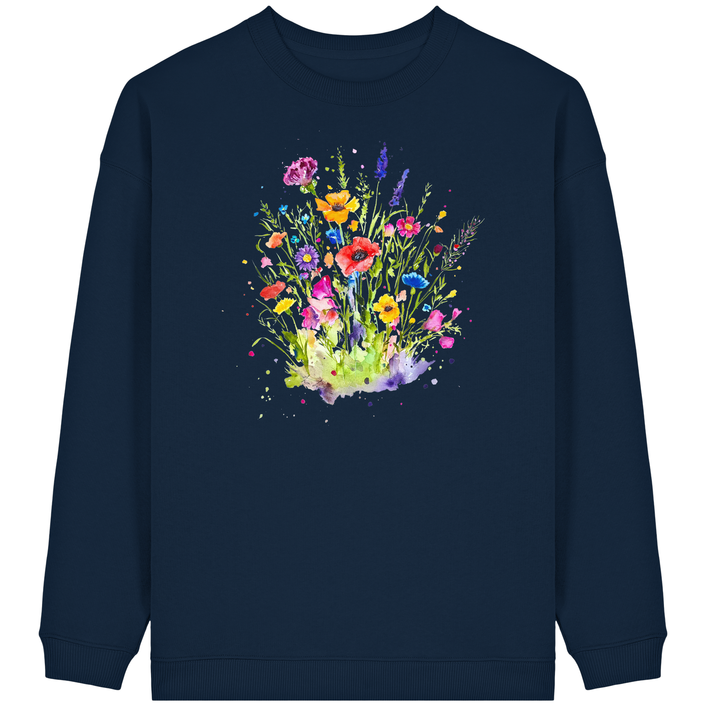 Wildblumen in Aquarell - Womens Organic Oversized Sweatshirt