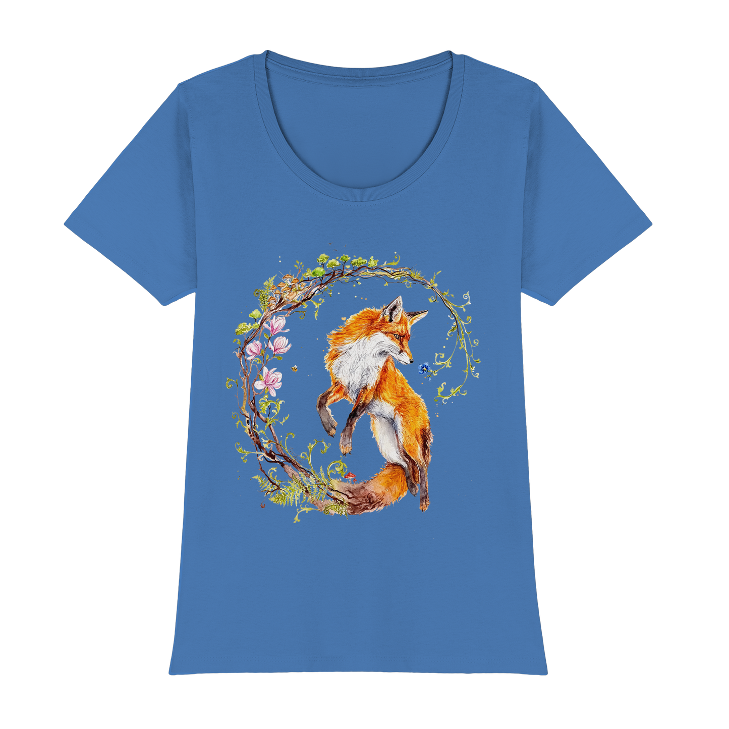 Fuchs mit Rankenillustration - Womens Premium Classic T-Shirt