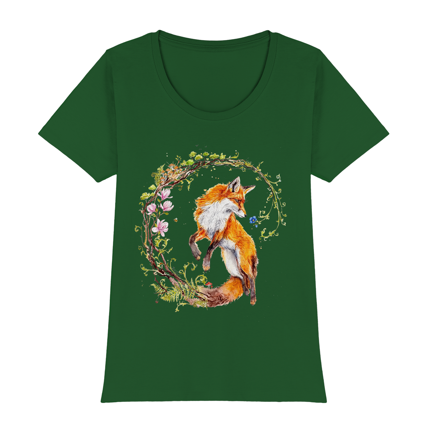 Fuchs mit Rankenillustration - Womens Premium Classic T-Shirt