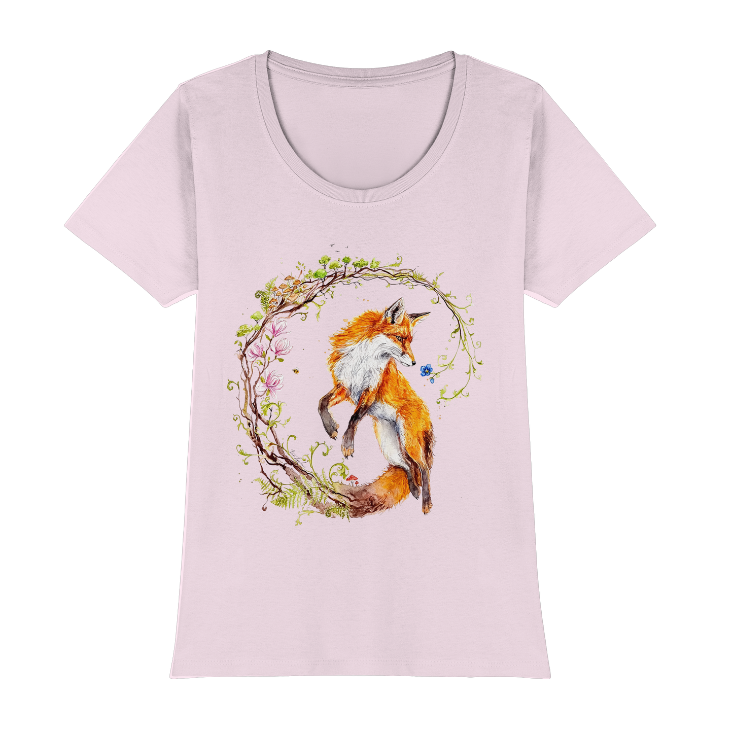 Fuchs mit Rankenillustration - Womens Premium Classic T-Shirt