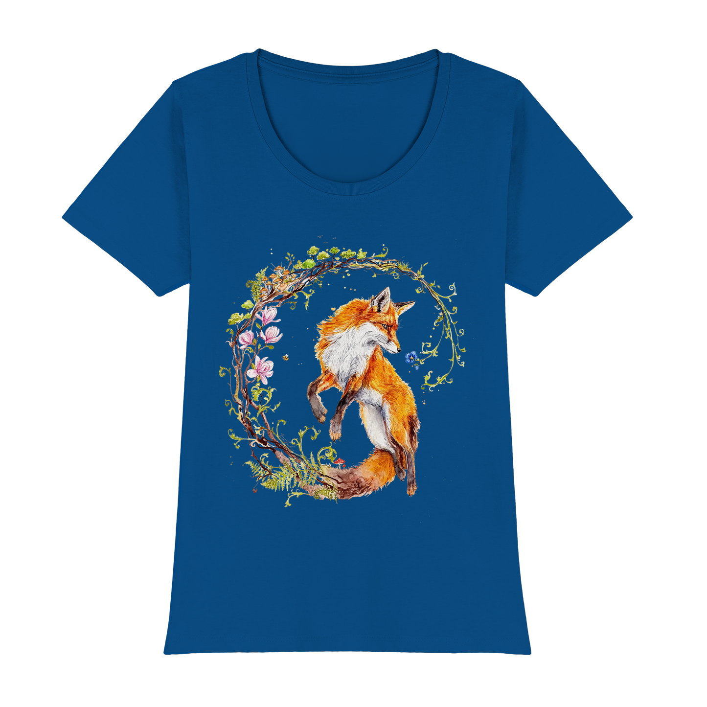 Fuchs mit Rankenillustration - Womens Premium Classic T-Shirt