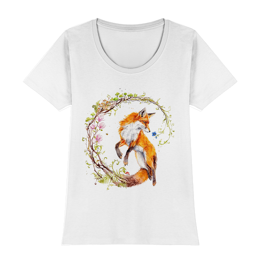 Fuchs mit Rankenillustration - Womens Premium Classic T-Shirt