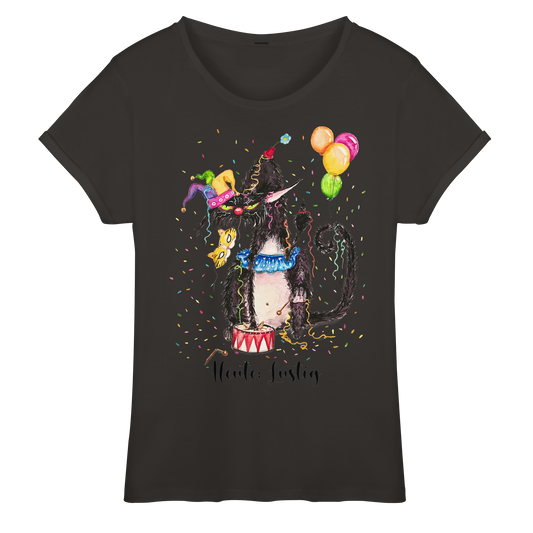 Lustige F*U-Cat  - Womens Roll-Up T-Shirt