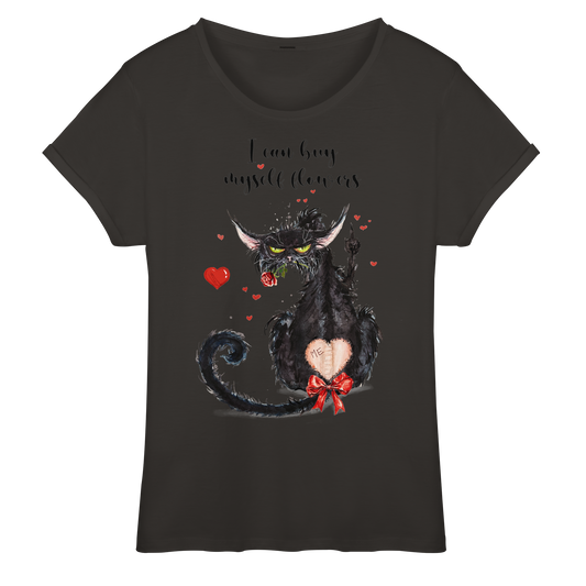 Feministische Valentins - F**U-Cat  - Womens Roll-Up T-Shirt