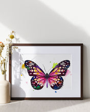 Lade das Bild in den Galerie-Viewer, Pinker Schmetterling in Aquarell - Kunstdruck
