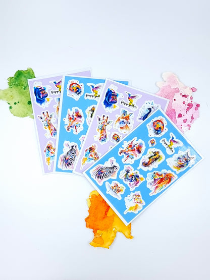 Blaues Stickersheet