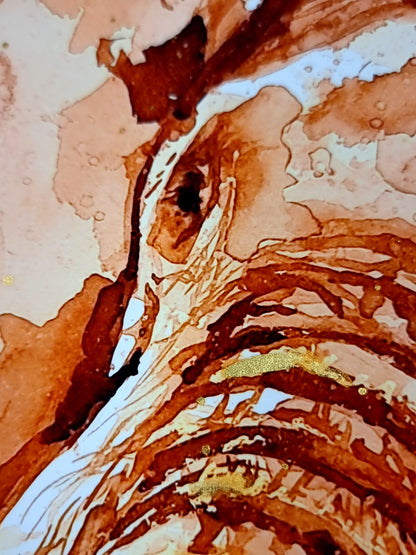 Elefant in Kaffee -Kaffeemalerei Kunstdruck - Elefant Aluna