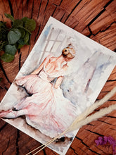 Lade das Bild in den Galerie-Viewer, Ballerina in Aquarell - Zartes Gemälde einer Baletttänzerin - Flora
