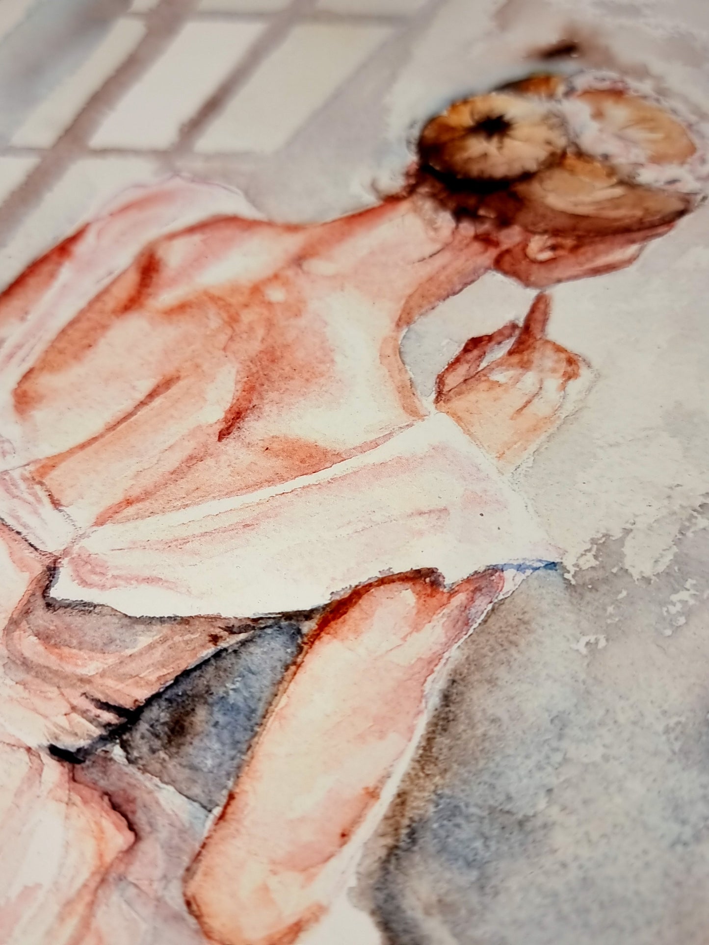 Ballerina in Aquarell - Zartes Gemälde einer Baletttänzerin - Flora