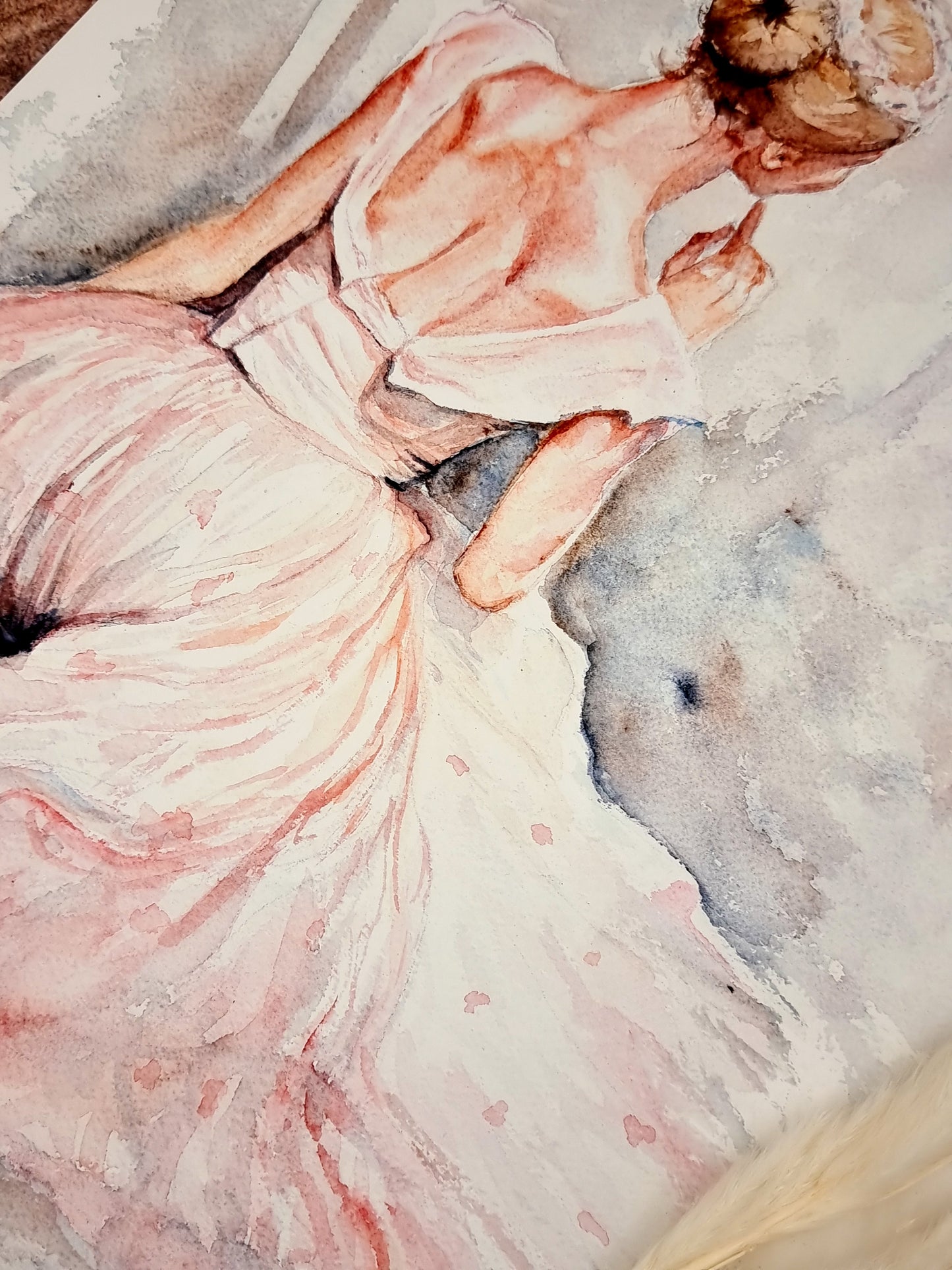 Ballerina in Aquarell - Zartes Gemälde einer Baletttänzerin - Flora
