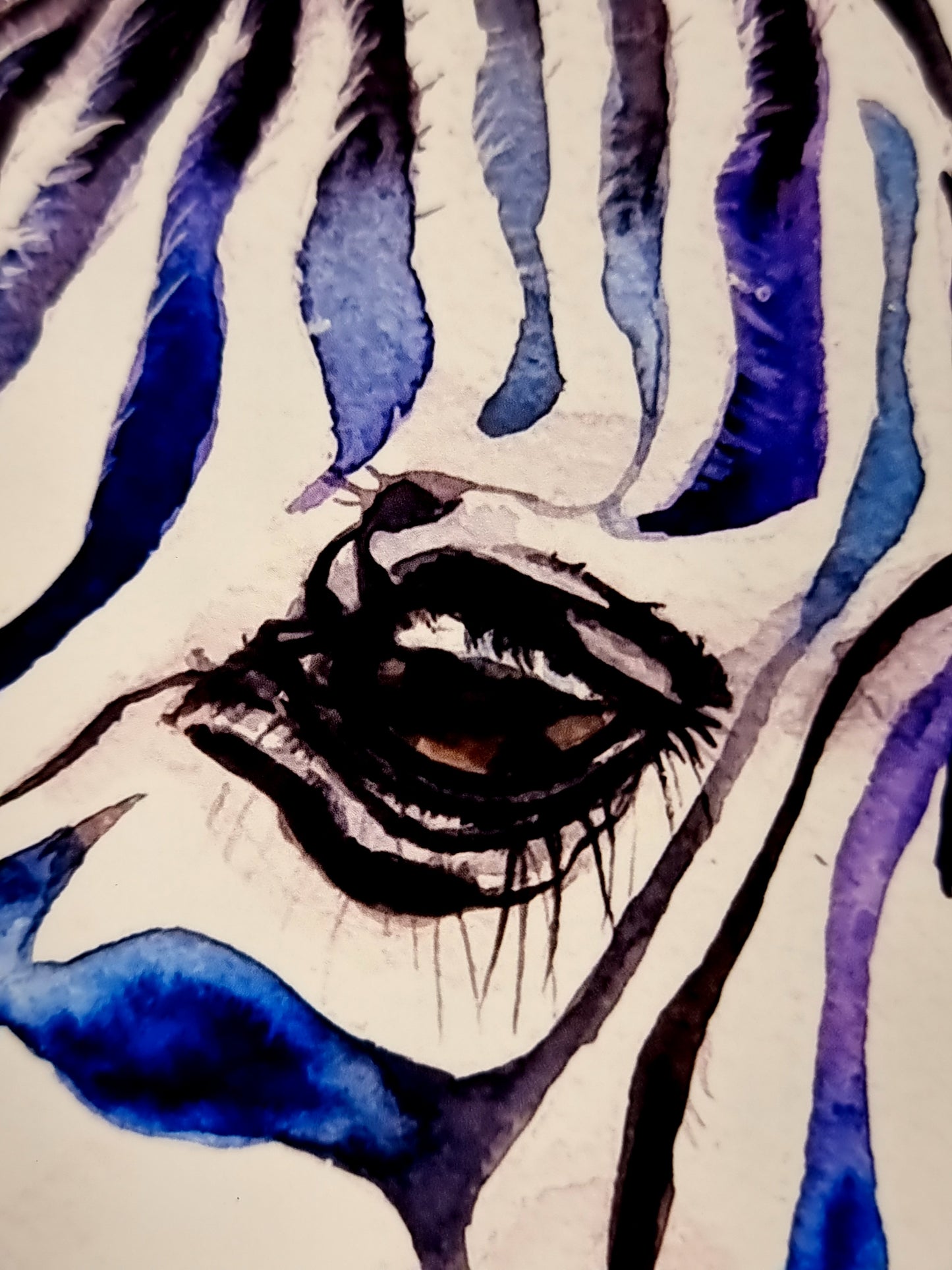 Zebra in Aquarell - Bunter Kunstdruck - Zebra Loni