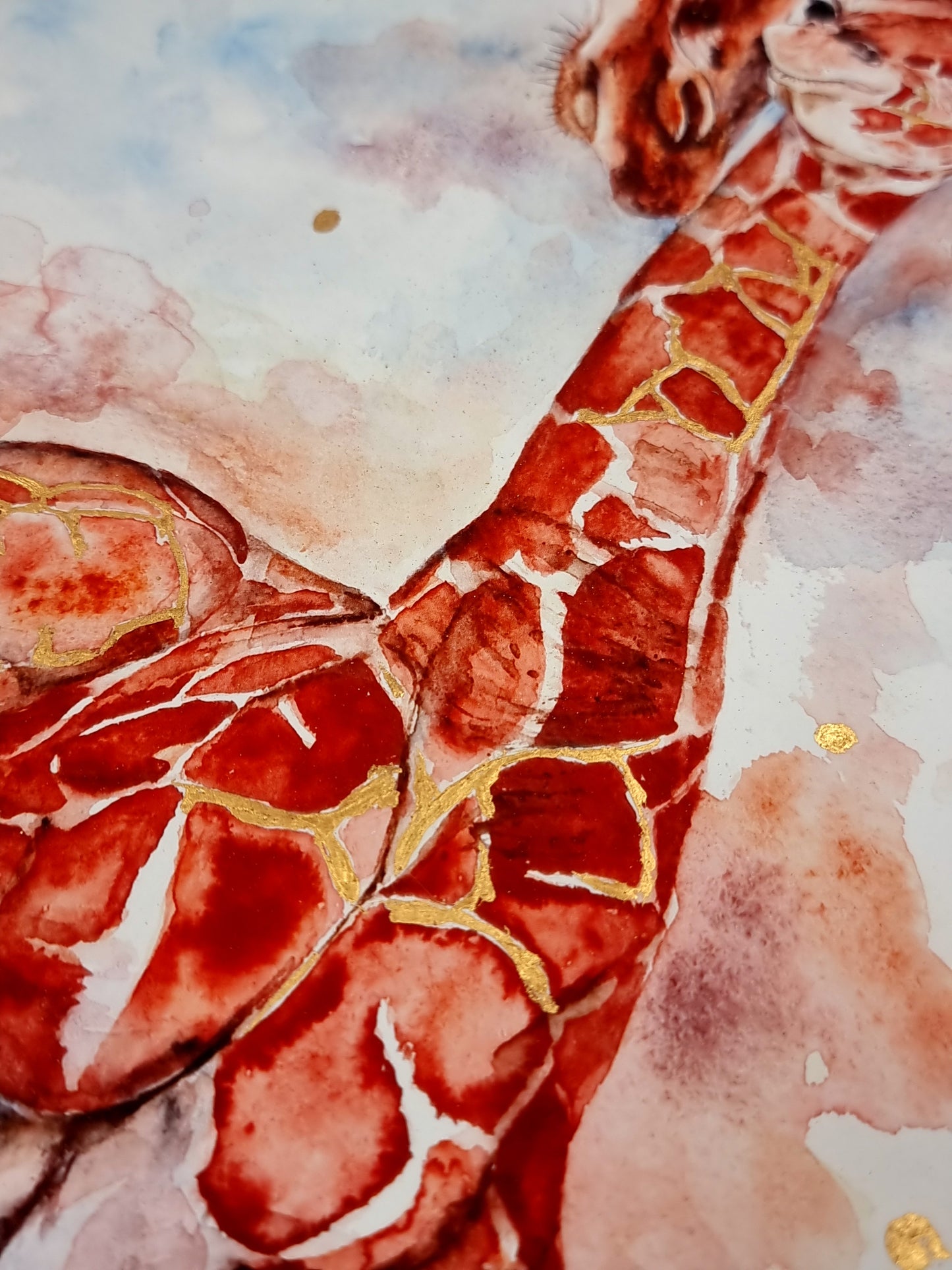 Giraffen in Aquarell - Mama und Tochter als Kunstdruck - Lara und Marita