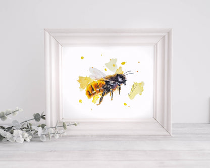 Drei Bienen im Set - realistische Aquarell Kunstdrucke