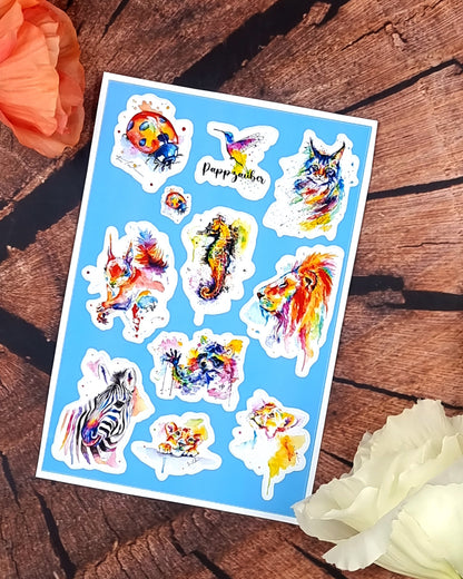 Blaues Stickersheet