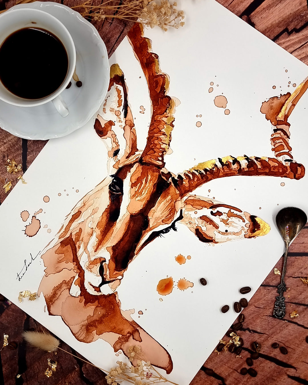 Impala in Kaffee - Kunstdruck - Mo