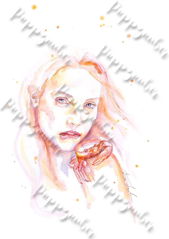 Sternzeichen Krebs in Aquarell - zarter Kunstdruck