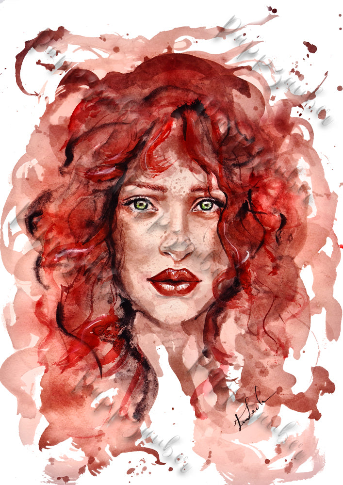 Portrait in Wein - Kunstdruck - Zora