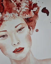 Lade das Bild in den Galerie-Viewer, - Portrait einer Frau in Wein - Weinmalrei  - Misaki
