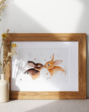 Lade das Bild in den Galerie-Viewer, Hasen in Aquarell -  Kunstdruck
