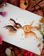 Lade das Bild in den Galerie-Viewer, Hasen in Aquarell -  Kunstdruck
