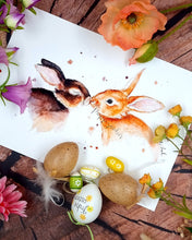 Lade das Bild in den Galerie-Viewer, Hasen in Aquarell -  Kunstdruck
