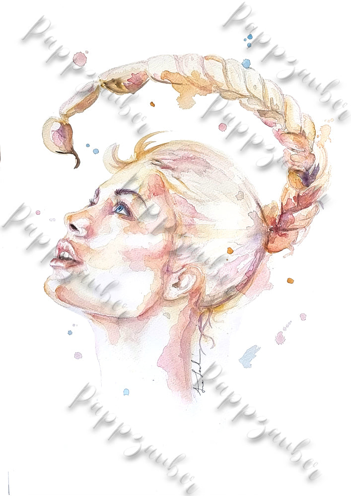 Sternzeichen Skorpion in Aquarell - Kunstdruck