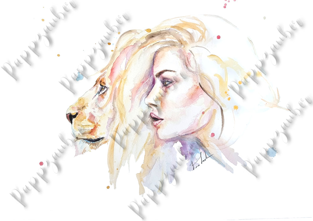 Sternzeichen Löwe - Portrait Kunstdruck