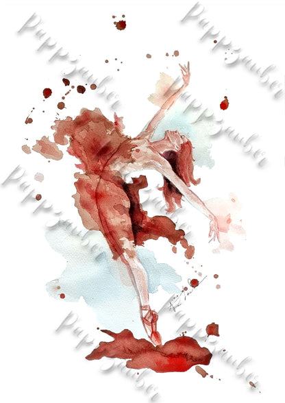 Tänzerin in Wein gemalt - Malerei mit Wein - Tänzerin Tania