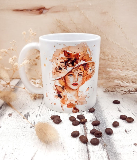 Tasse mit Frauenportrait Monique