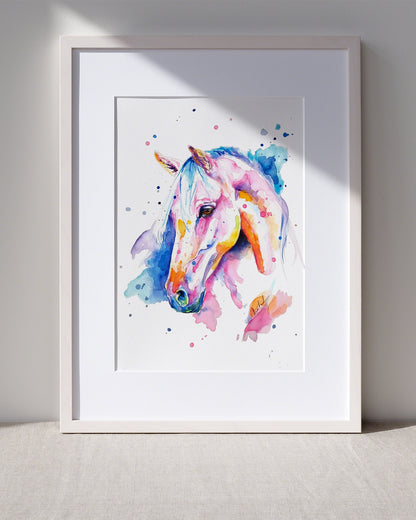 Buntes Portrait von einem Pferd - Kunstdruck - Pferd Celina