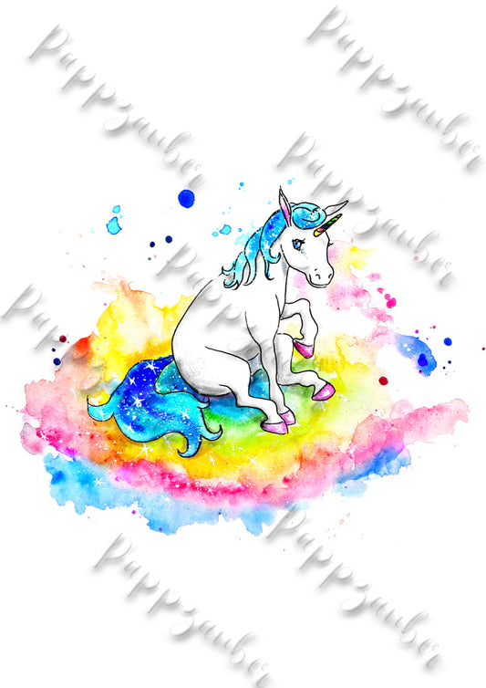 Buntes Einhorn - Kunstdruck - Ruby